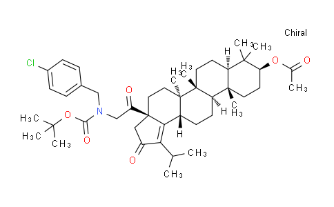 CAS No. 1326312-08-6, (3aR,5aR,5bR,7aR,9S,11aR,11bR,13aS)-3a-(N-(tert-butoxycarbonyl)-N-(4-chlorobenzyl)glycyl)-1-isopropyl-5a,5b,8,8,11a-pentamethyl-2-oxo-3,3a,4,5,5a,5b,6,7,7a,8,9,10,11,11a,11b,12,13,13a-octadecahydro-2H-cyclopenta[a]chrysen-9-yl acetate