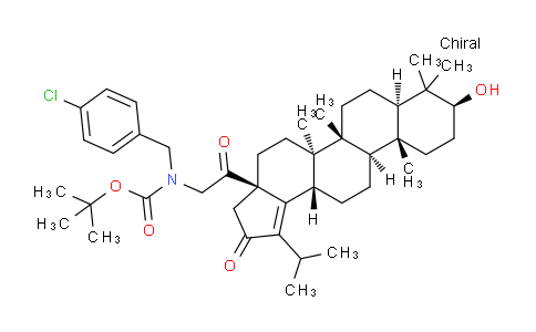 CAS No. 1326312-10-0, tert-butyl (4-chlorobenzyl)(2-((3aR,5aR,5bR,7aR,9S,11aR,11bR,13aS)-9-hydroxy-1-isopropyl-5a,5b,8,8,11a-pentamethyl-2-oxo-2,3,4,5,5a,5b,6,7,7a,8,9,10,11,11a,11b,12,13,13a-octadecahydro-3aH-cyclopenta[a]chrysen-3a-yl)-2-oxoethyl)carbamate