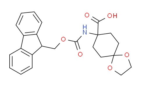 CAS No. 369403-24-7, 8-((((9H-Fluoren-9-yl)methoxy)carbonyl)amino)-1,4-dioxaspiro[4.5]decane-8-carboxylic acid