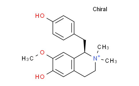 CAS No. 6871-67-6, (1R)-1,2,3,4-Tetrahydro-6-hydroxy-1-[(4-hydroxyphenyl)methyl]-7-methoxy-2,2-dimethylisoquinolinium