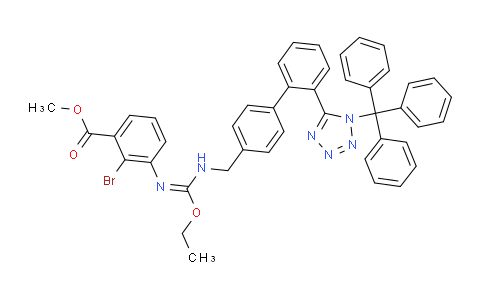 CAS No. 1239349-13-3, methyl (E)-2-bromo-3-((ethoxy(((2'-(1-trityl-1H-tetrazol-5-yl)-[1,1'-biphenyl]-4-yl)methyl)amino)methylene)amino)benzoate
