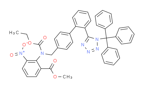 CAS No. 1420806-16-1, methyl 2-((ethoxycarbonyl)((2'-(1-trityl-1H-tetrazol-5-yl)-[1,1'-biphenyl]-4-yl)methyl)amino)-3-nitrobenzoate
