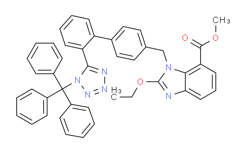 CAS No. 150058-32-5, 1H-Benzimidazole-7-carboxylic acid, 2-ethoxy-1-[[2'-[1-(triphenylmethyl)-1H-tetrazol-5-yl][1,1'-biphenyl]-4-yl]methyl]-, methyl ester