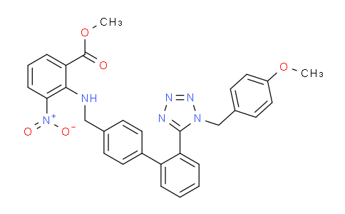 DY784930 | 1307853-71-9 | methyl 2-(((2'-(1-(4-methoxybenzyl)-1H-tetrazol-5-yl)-[1,1'-biphenyl]-4-yl)methyl)amino)-3-nitrobenzoate
