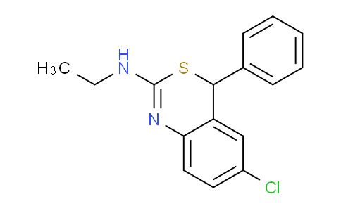 CAS No. 16781-39-8, 6-Chloro-N-ethyl-4-phenyl-4H-benzo[d][1,3]thiazin-2-amine