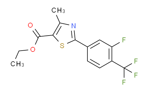 CAS No. 317319-21-4, ethyl 2-(3-fluoro-4-(trifluoromethyl)phenyl)-4-methylthiazole-5-carboxylate