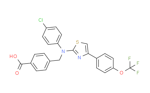 CAS No. 643012-93-5, 4-(((4-Chlorophenyl)(4-(4-(trifluoromethoxy)phenyl)-thiazol-2-yl)amino)methyl)benzoic acid