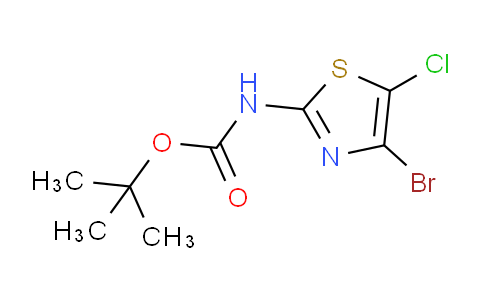 CAS No. 1064678-19-8, tert-butyl (4-bromo-5-chlorothiazol-2-yl)carbamate