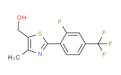 CAS No. 317319-36-1, (2-(2-fluoro-4-(trifluoromethyl)phenyl)-4-methylthiazol-5-yl)methanol
