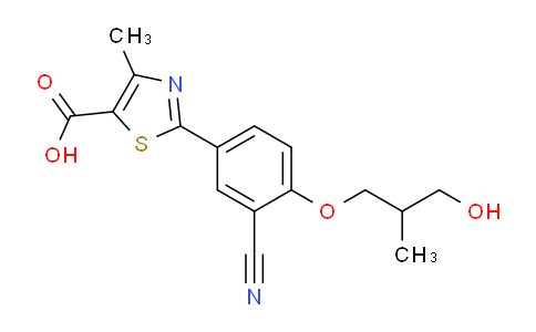 CAS No. 887945-96-2, 2-(3-cyano-4-(3-hydroxy-2-methylpropoxy)phenyl)-4-methylthiazole-5-carboxylic acid