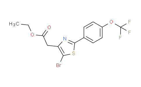 CAS No. 1416437-97-2, Ethyl 2-(5-bromo-2-(4-(trifluoromethoxy)phenyl)thiazol-4-yl)acetate