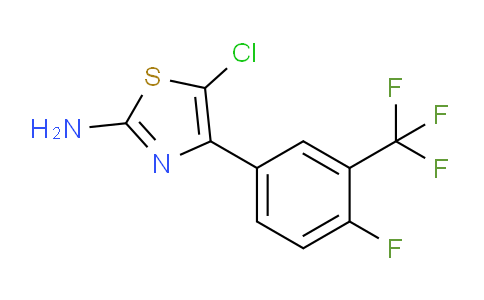 CAS No. 931395-69-6, 5-chloro-4-(4-fluoro-3-(trifluoromethyl)phenyl)thiazol-2-amine