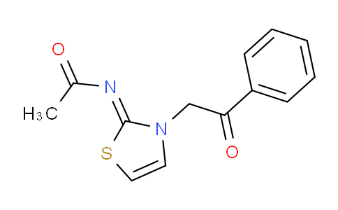 CAS No. 10505-64-3, N-[3-(2-Oxo-2-phenyl-ethyl)-3H-thiazol-2-ylidene]-acetamide