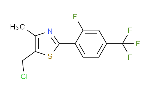 CAS No. 317319-37-2, 5-(chloromethyl)-2-(2-fluoro-4-(trifluoromethyl)phenyl)-4-methylthiazole