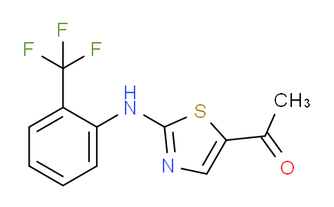 CAS No. 1135282-81-3, 1-(2-((2-(Trifluoromethyl)phenyl)amino)thiazol-5-yl)ethanone