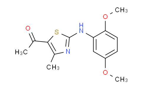 CAS No. 398472-44-1, 1-(2-((2,5-Dimethoxyphenyl)amino)-4-methylthiazol-5-yl)ethanone