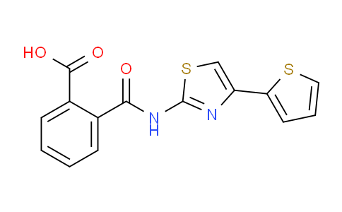 CAS No. 325807-37-2, 2-((4-(Thiophen-2-yl)thiazol-2-yl)carbamoyl)benzoic acid
