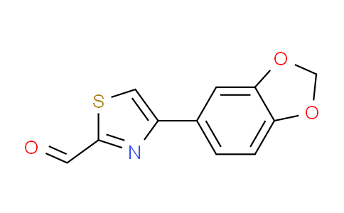 CAS No. 952958-62-2, 4-(Benzo[d][1,3]dioxol-5-yl)thiazole-2-carbaldehyde