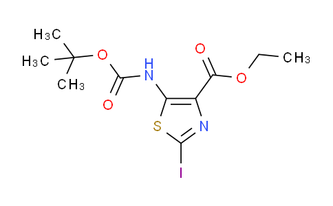 CAS No. 1206630-28-5, Ethyl 5-((tert-butoxycarbonyl)amino)-2-iodothiazole-4-carboxylate