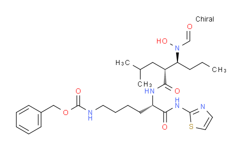 CAS No. 866924-39-2, Benzyl N-[(5S)-5-[[(2R,3S)-3- (Formylhydroxyamino)-2-(2-methylpropyl)-1-oxohexyl]amino]- 6-oxo-6-(2-thiazolylamino)hexyl]-carbamate