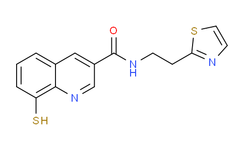CAS No. 2084867-65-0, 8-Mercapto-N-(2-(thiazol-2-yl)ethyl)quinoline-3carboxamide