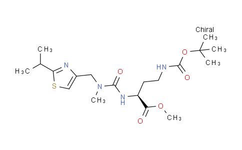 CAS No. 1004316-83-9, Methyl (S)-4-((tert-butoxycarbonyl)amino)-2-(3-((2-isopropylthiazol-4-yl)methyl)-3-methylureido)butanoate