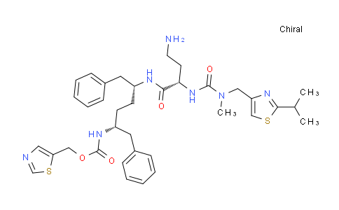 CAS No. 1004316-87-3, 2,7,10,12-Tetraazatridecanoic acid, 9-(2-aminoethyl)-12-methyl-13-[2-(1-methylethyl)-4-thiazolyl]-8,11-dioxo-3,6-bis(phenylmethyl)-, 5-thiazolylmethyl ester, (3R,6R,9S)-