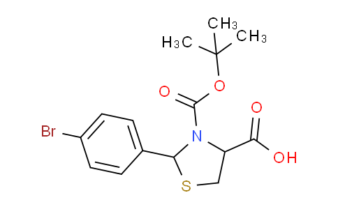 CAS No. 1008262-90-5, 2-(4-bromophenyl)-3-(tert-butoxycarbonyl)thiazolidine-4-carboxylic acid