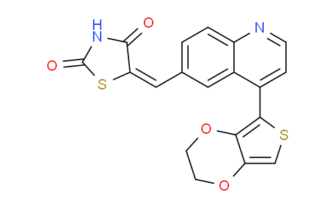 CAS No. 1119898-47-3, (E)-5-((4-(2,3-dihydrothieno[3,4-b][1,4]dioxin-5-yl)quinolin-6-yl)methylene)thiazolidine-2,4-dione
