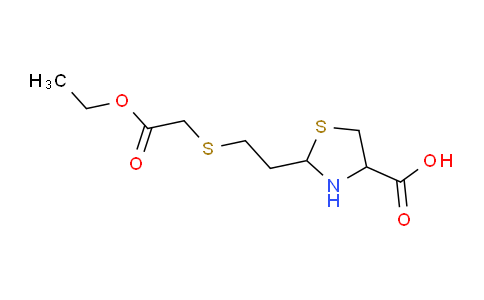 CAS No. 53943-88-7, 2-(2-((2-ethoxy-2-oxoethyl)thio)ethyl)thiazolidine-4-carboxylic acid