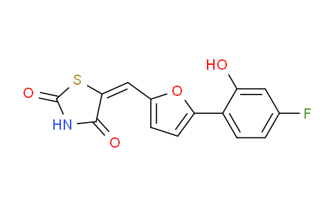 CAS No. 1138220-19-5, (E)-5-((5-(4-fluoro-2-hydroxyphenyl)furan-2-yl)methylene)thiazolidine-2,4-dione