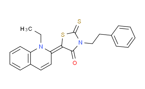 CAS No. 356091-99-1, 5-(1-Ethylquinolin-2(1H)-ylidene)-3-phenethyl-2-thioxothiazolidin-4-one