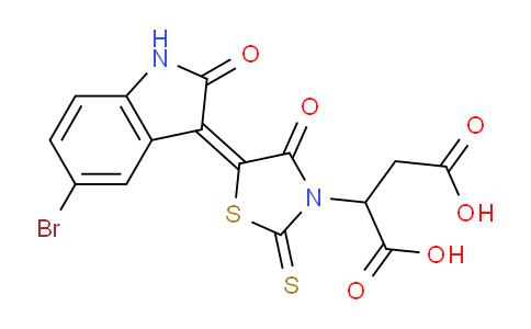 CAS No. 301356-95-6, 2-(5-(5-Bromo-2-oxoindolin-3-ylidene)-4-oxo-2-thioxothiazolidin-3-yl)succinic acid