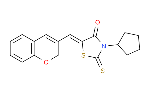 CAS No. 618074-84-3, 5-((2H-Chromen-3-yl)methylene)-3-cyclopentyl-2-thioxothiazolidin-4-one