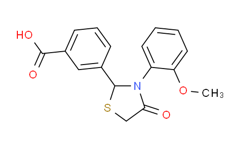 CAS No. 1395435-10-5, 3-(3-(2-methoxyphenyl)-4-oxothiazolidin-2-yl)benzoic acid