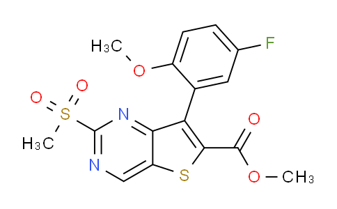 CAS No. 1462950-10-2, Methyl 7-(5-fluoro-2-methoxyphenyl)-2-(methylsulfonyl)thieno[3,2-d]pyrimidine-6-carboxylate