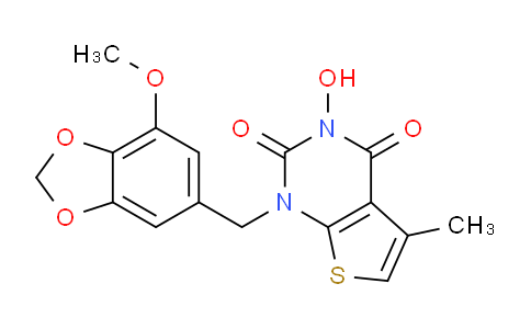 CAS No. 824983-90-6, 3-Hydroxy-1-((7-methoxybenzo[d][1,3]dioxol-5-yl)methyl)-5-methylthieno[2,3-d]pyrimidine-2,4(1H,3H)-dione