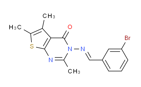 CAS No. 333341-31-4, 3-((3-Bromobenzylidene)amino)-2,5,6-trimethylthieno[2,3-d]pyrimidin-4(3H)-one
