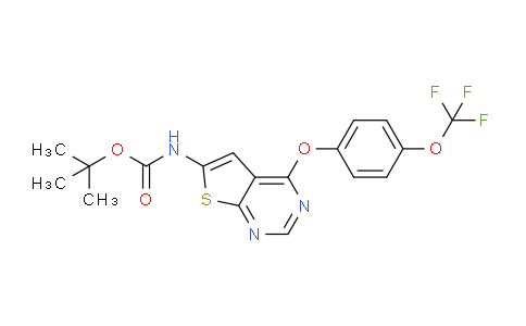 CAS No. 2048273-59-0, tert-Butyl (4-(4-(trifluoromethoxy)phenoxy)thieno[2,3-d]pyrimidin-6-yl)carbamate