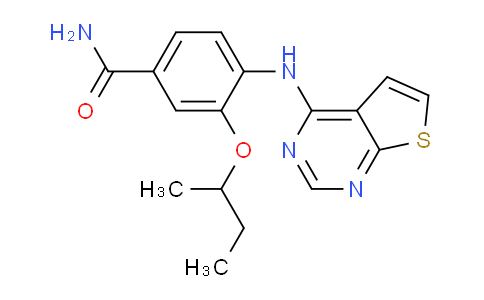 CAS No. 917908-02-2, 3-(sec-Butoxy)-4-(thieno[2,3-d]pyrimidin-4-ylamino)benzamide