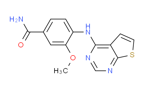 CAS No. 917908-96-4, 3-Methoxy-4-(thieno[2,3-d]pyrimidin-4-ylamino)benzamide
