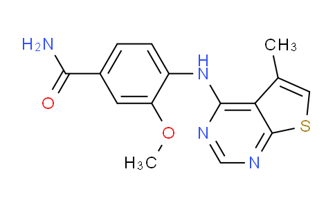 CAS No. 917907-12-1, 3-Methoxy-4-((5-methylthieno[2,3-d]pyrimidin-4-yl)amino)benzamide