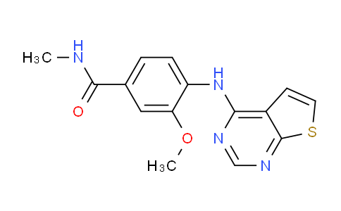 CAS No. 917908-86-2, 3-Methoxy-N-methyl-4-(thieno[2,3-d]pyrimidin-4-ylamino)benzamide