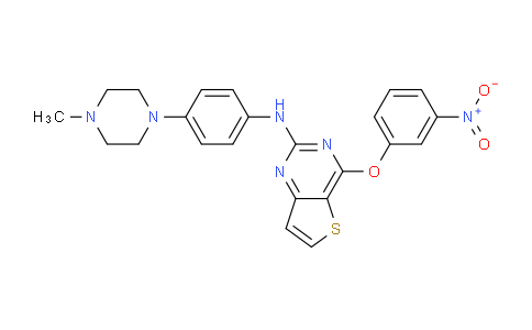 CAS No. 1353553-08-8, N-(4-(4-Methylpiperazin-1-yl)phenyl)-4-(3-nitrophenoxy)thieno[3,2-d]pyrimidin-2-amine