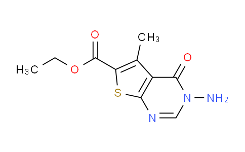 CAS No. 330450-72-1, ethyl 3-amino-5-methyl-4-oxo-3H,4H-thieno[2,3-d]pyrimidine-6-carboxylate