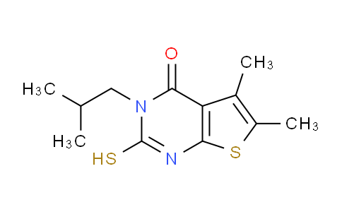 CAS No. 731827-20-6, 5,6-dimethyl-3-(2-methylpropyl)-2-sulfanyl-3H,4H-thieno[2,3-d]pyrimidin-4-one