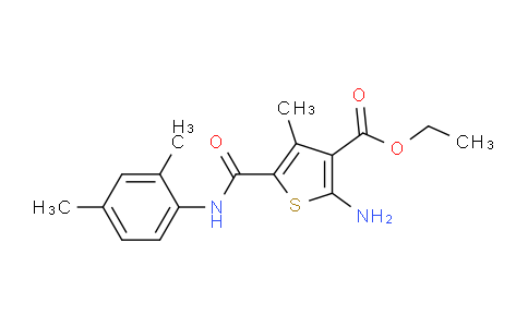 CAS No. 329082-05-5, ethyl 2-amino-5-{[(2,4-dimethylphenyl)amino]carbonyl}-4-methylthiophene-3-carboxylate