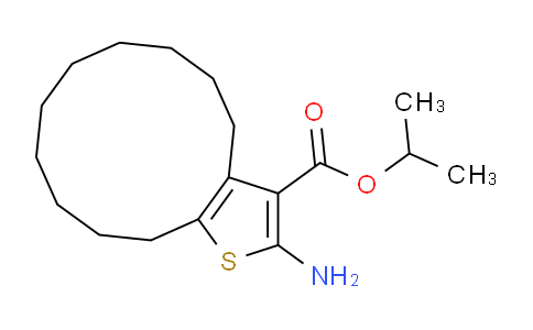 CAS No. 350997-38-5, isopropyl 2-amino-4,5,6,7,8,9,10,11,12,13-decahydrocyclododeca[b]thiophene-3-carboxylate