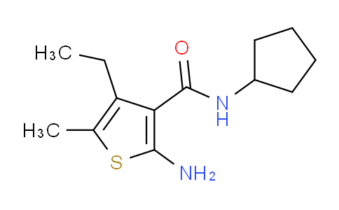 CAS No. 590355-69-4, 2-amino-N-cyclopentyl-4-ethyl-5-methylthiophene-3-carboxamide