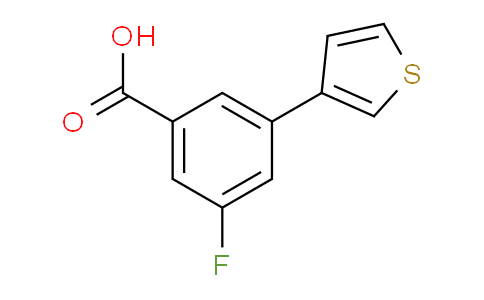 CAS No. 1261925-85-2, 3-fluoro-5-(thiophen-3-yl)benzoic acid